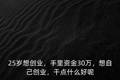 25歲想創(chuàng)業(yè)，手里資金30萬，想自己創(chuàng)業(yè)，干點(diǎn)什么好呢