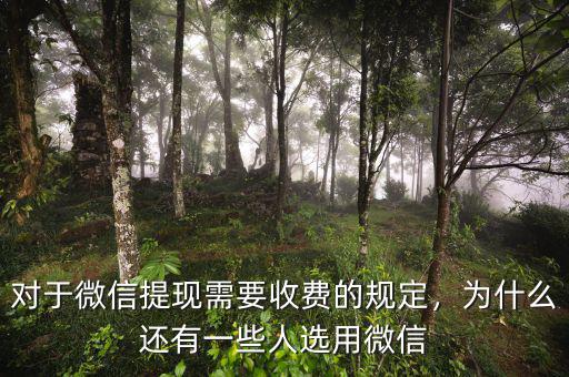 對于微信提現(xiàn)需要收費的規(guī)定，為什么還有一些人選用微信