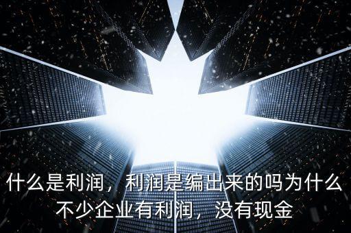 什么是利潤，利潤是編出來的嗎為什么不少企業(yè)有利潤，沒有現(xiàn)金