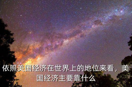依照美國(guó)經(jīng)濟(jì)在世界上的地位來看，美國(guó)經(jīng)濟(jì)主要靠什么