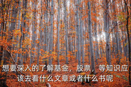 想要深入的了解基金，股票，等知識(shí)應(yīng)該去看什么文章或者什么書呢