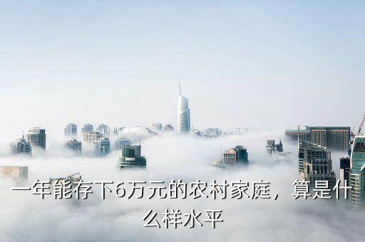 一年能存下6萬(wàn)元的農(nóng)村家庭，算是什么樣水平
