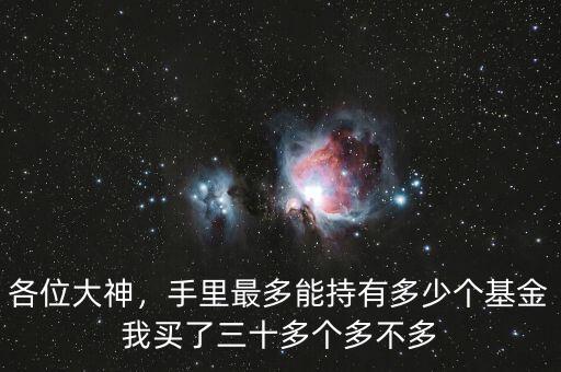 各位大神，手里最多能持有多少個(gè)基金我買(mǎi)了三十多個(gè)多不多