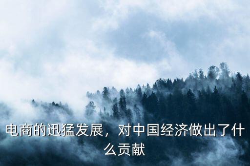 電商的迅猛發(fā)展，對(duì)中國(guó)經(jīng)濟(jì)做出了什么貢獻(xiàn)