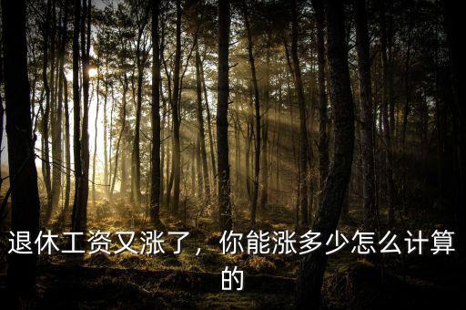退休工資又漲了，你能漲多少怎么計(jì)算的