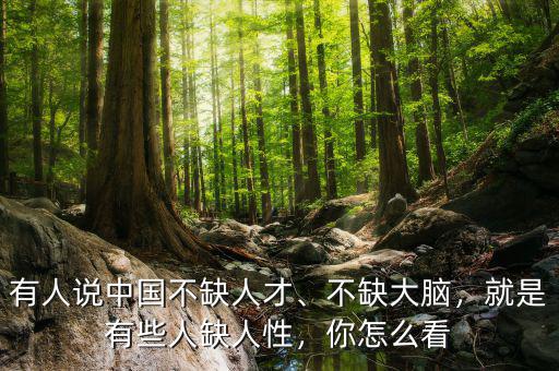 有人說中國不缺人才、不缺大腦，就是有些人缺人性，你怎么看