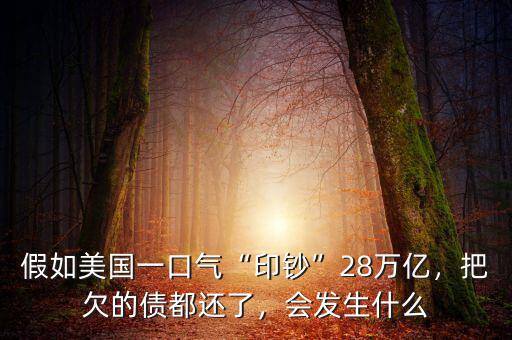 假如美國(guó)一口氣“印鈔”28萬億，把欠的債都還了，會(huì)發(fā)生什么