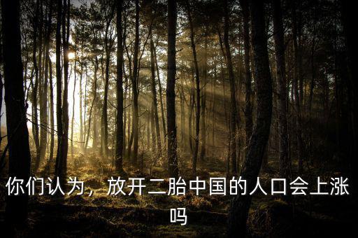 你們認為，放開二胎中國的人口會上漲嗎