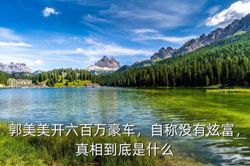 郭美美開六百萬豪車，自稱沒有炫富，真相到底是什么