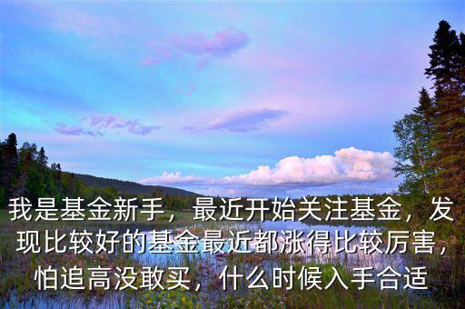 我是基金新手，最近開始關(guān)注基金，發(fā)現(xiàn)比較好的基金最近都漲得比較厲害，怕追高沒敢買，什么時候入手合適