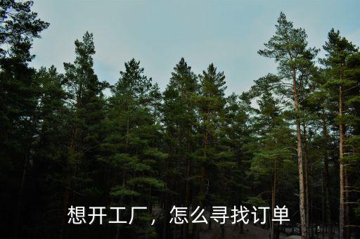 想開工廠，怎么尋找訂單
