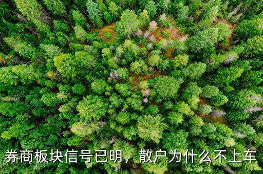 券商板塊信號(hào)已明，散戶(hù)為什么不上車(chē)