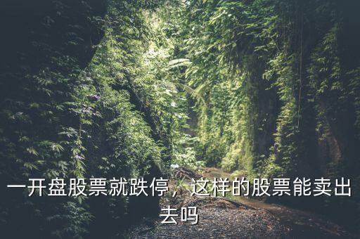 一開盤股票就跌停，這樣的股票能賣出去嗎