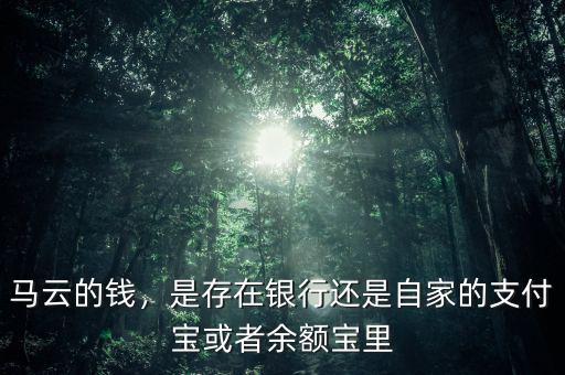 馬云的錢(qián)，是存在銀行還是自家的支付寶或者余額寶里