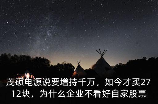 茂碩電源說要增持千萬，如今才買2712塊，為什么企業(yè)不看好自家股票