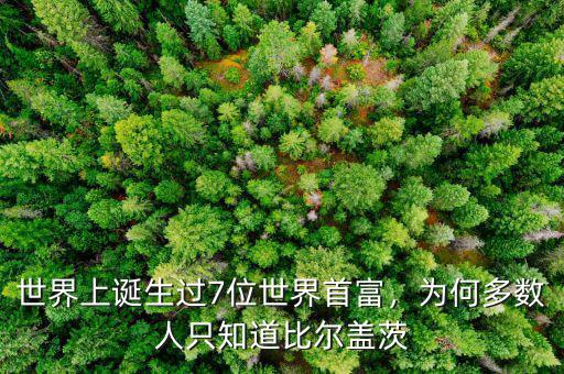 世界上誕生過(guò)7位世界首富，為何多數(shù)人只知道比爾蓋茨