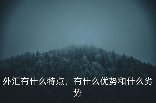外匯有什么特點，有什么優(yōu)勢和什么劣勢