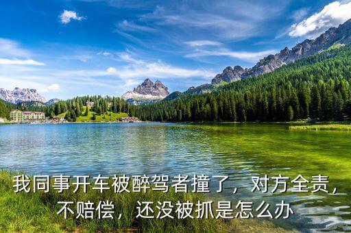 我同事開車被醉駕者撞了，對方全責(zé)，不賠償，還沒被抓是怎么辦