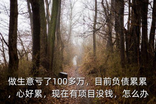 做生意虧了100多萬，目前負債累累，心好累，現(xiàn)在有項目沒錢，怎么辦