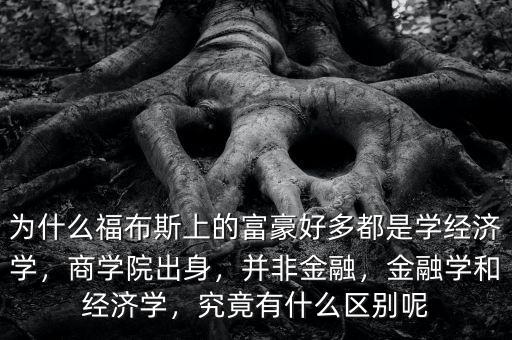為什么福布斯上的富豪好多都是學(xué)經(jīng)濟(jì)學(xué)，商學(xué)院出身，并非金融，金融學(xué)和經(jīng)濟(jì)學(xué)，究竟有什么區(qū)別呢