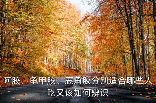 阿膠、龜甲膠、鹿角膠分別適合哪些人吃又該如何辨識
