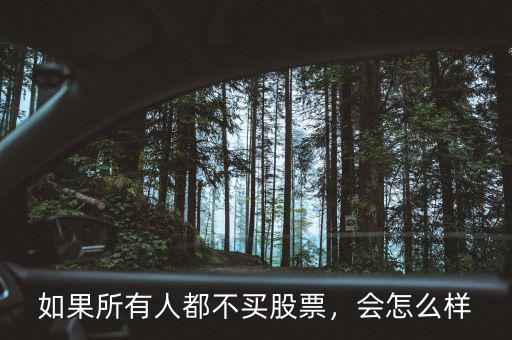 如果所有人都不買股票，會怎么樣
