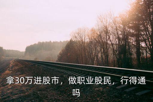 拿30萬進股市，做職業(yè)股民，行得通嗎