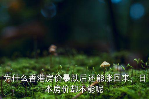 為什么香港房?jī)r(jià)暴跌后還能漲回來(lái)，日本房?jī)r(jià)卻不能呢