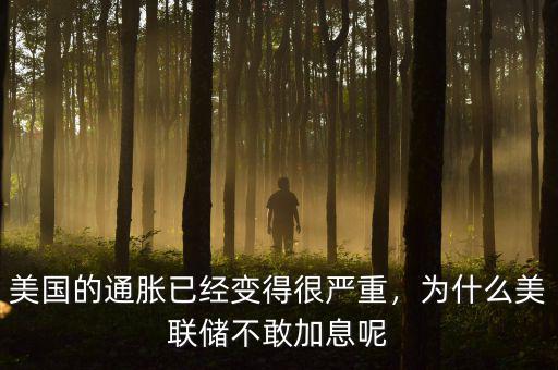 美國的通脹已經(jīng)變得很嚴(yán)重，為什么美聯(lián)儲不敢加息呢