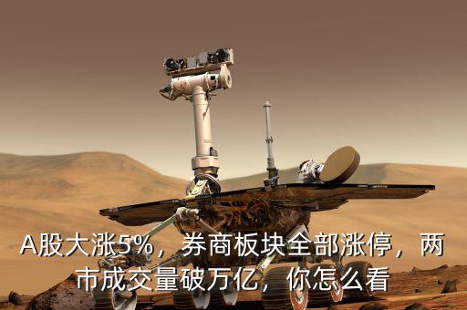 A股大漲5%，券商板塊全部漲停，兩市成交量破萬(wàn)億，你怎么看