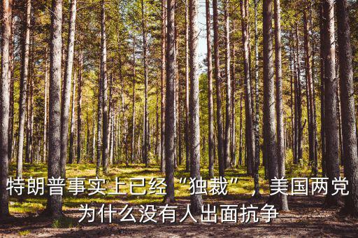 特朗普事實(shí)上已經(jīng)“獨(dú)裁”，美國兩黨為什么沒有人出面抗?fàn)? class=