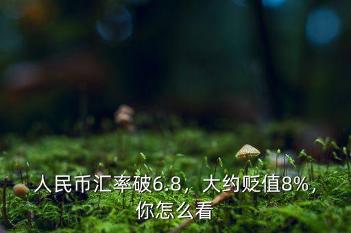 人民幣匯率破6.8，大約貶值8%，你怎么看