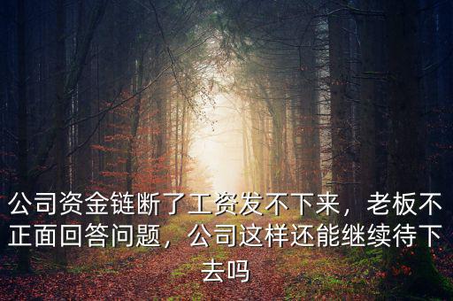 公司資金鏈斷了工資發(fā)不下來，老板不正面回答問題，公司這樣還能繼續(xù)待下去嗎