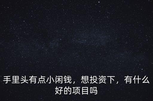 手里頭有點(diǎn)小閑錢，想投資下，有什么好的項目嗎