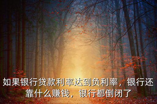 如果銀行貸款利率達(dá)到負(fù)利率，銀行還靠什么賺錢，銀行都倒閉了