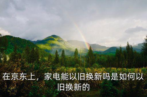 在京東上，家電能以舊換新嗎是如何以舊換新的