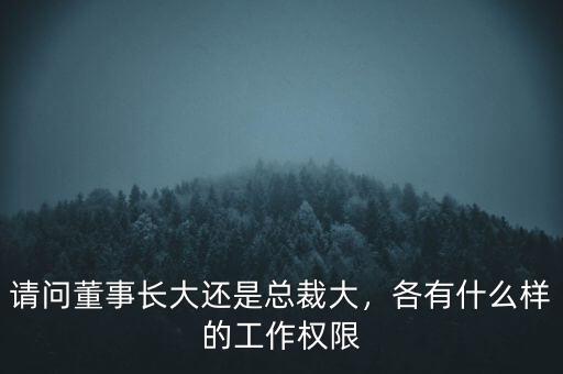 請問董事長大還是總裁大，各有什么樣的工作權(quán)限