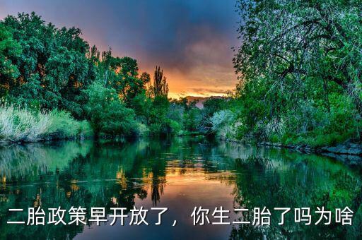 二胎政策早開放了，你生二胎了嗎為啥