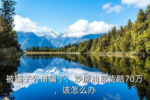 被騙子公司騙了，炒原油現(xiàn)貨賠70萬，該怎么辦