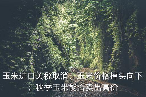 玉米進(jìn)口關(guān)稅取消，玉米價(jià)格掉頭向下；秋季玉米能否賣(mài)出高價(jià)