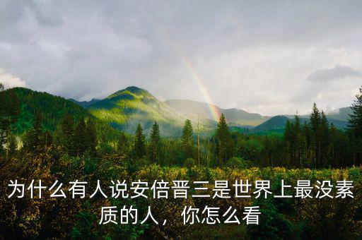 為什么有人說(shuō)安倍晉三是世界上最沒素質(zhì)的人，你怎么看