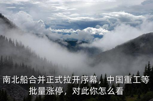 南北船合并正式拉開序幕，中國重工等批量漲停，對此你怎么看