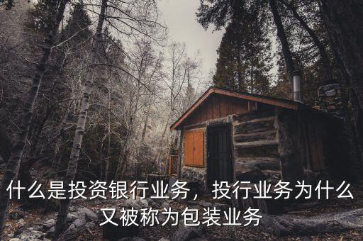 什么是投資銀行業(yè)務(wù)，投行業(yè)務(wù)為什么又被稱(chēng)為包裝業(yè)務(wù)