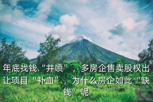 年底找錢“井噴”，多房企售賣股權(quán)出讓項(xiàng)目“補(bǔ)血”，為什么房企如此“缺錢”呢