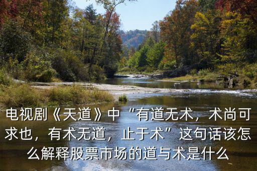 電視劇《天道》中“有道無術(shù)，術(shù)尚可求也，有術(shù)無道，止于術(shù)”這句話該怎么解釋股票市場(chǎng)的道與術(shù)是什么