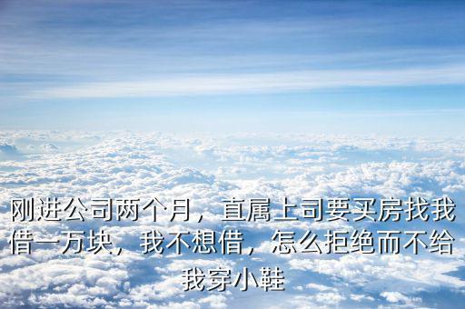 剛進(jìn)公司兩個月，直屬上司要買房找我借一萬塊，我不想借，怎么拒絕而不給我穿小鞋
