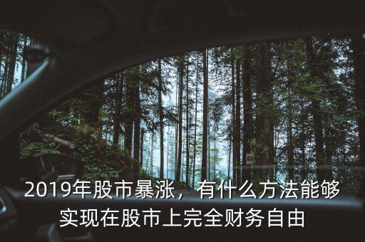 2019年股市暴漲，有什么方法能夠?qū)崿F(xiàn)在股市上完全財(cái)務(wù)自由