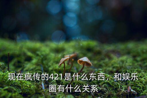 現(xiàn)在瘋傳的421是什么東西，和娛樂圈有什么關系