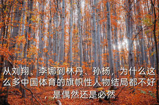 從劉翔、李娜到林丹、孫楊，為什么這么多中國體育的旗幟性人物結(jié)局都不好，是偶然還是必然