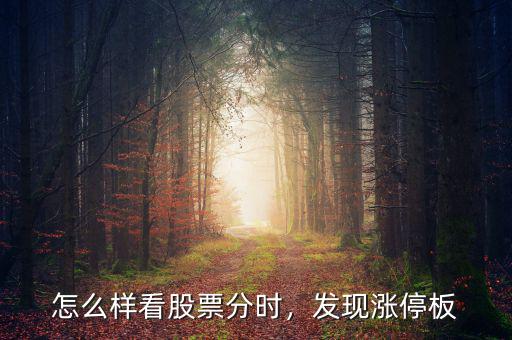 怎么樣看股票分時(shí)，發(fā)現(xiàn)漲停板